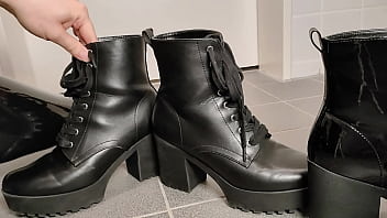 Changing The Chunky Platform High Heel Boots While Wearing Shiny Latex – ASMR Changing The Chunky Platform High Heel Boots While Wearing Shiny Latex – ASMR