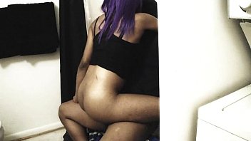 Purple Hair Black Emo Rides Dick Hard In Public Bathroom Purple Hair Black Emo Rides Dick Hard In Public Bathroom