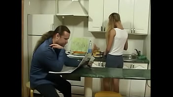 BritishTeen Step Daughter Seduce Father In Kitchen For Sex