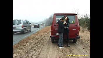 Brunette Babe Fucked On Street