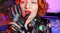 Sexy Short Leather Gloves Hot MILF Teasing ASMR Video With Close Up Glove Fetish
