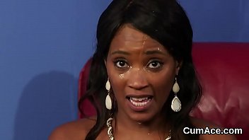 Peculiar Babe Gets Sperm Load On Her Face Eating All The Sperm Peculiar Babe Gets Sperm Load On Her Face Eating All The Sperm